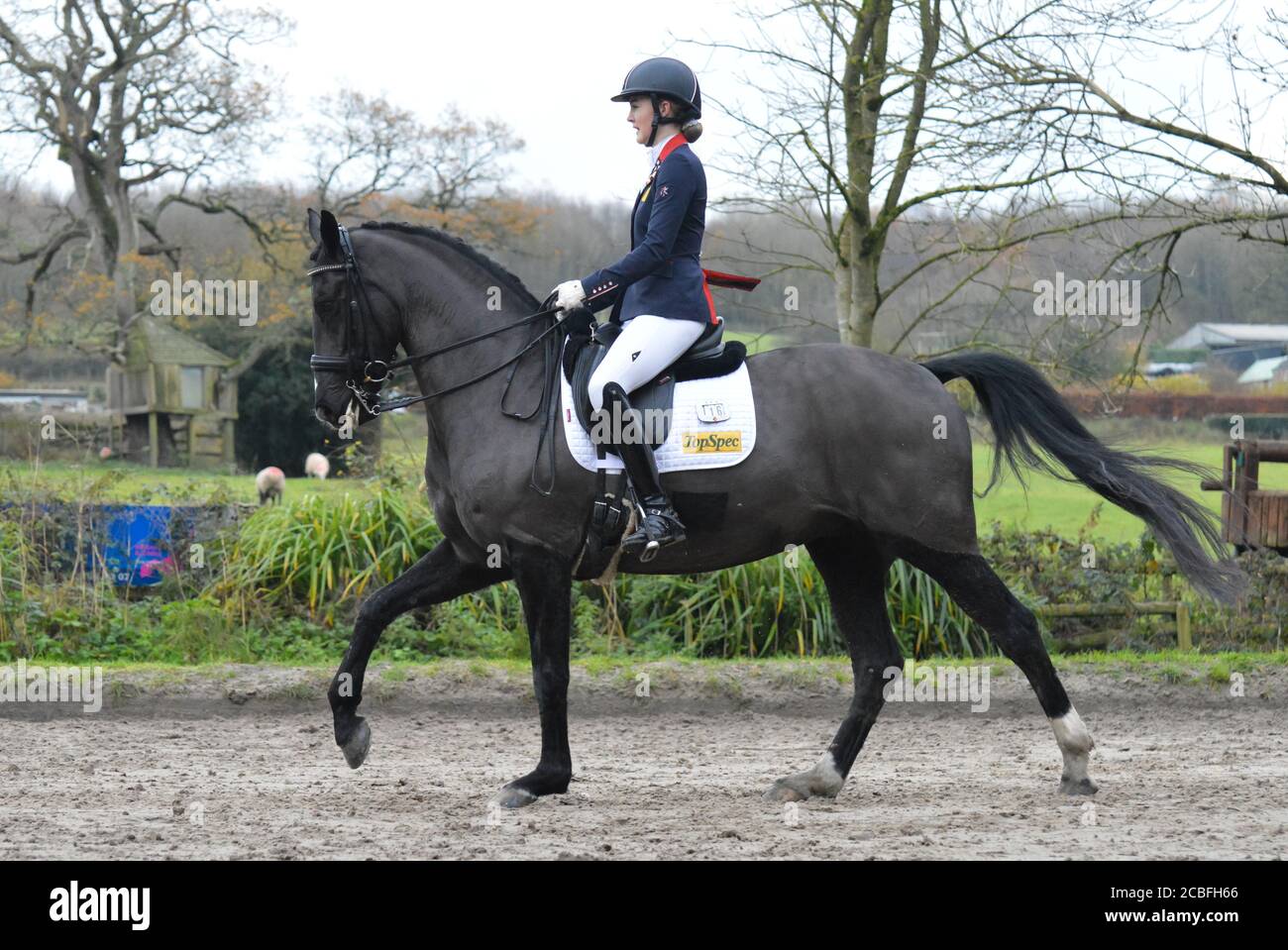 Holly Kerslake (Team GB) riding her horse in a dressage test. Stock Photo