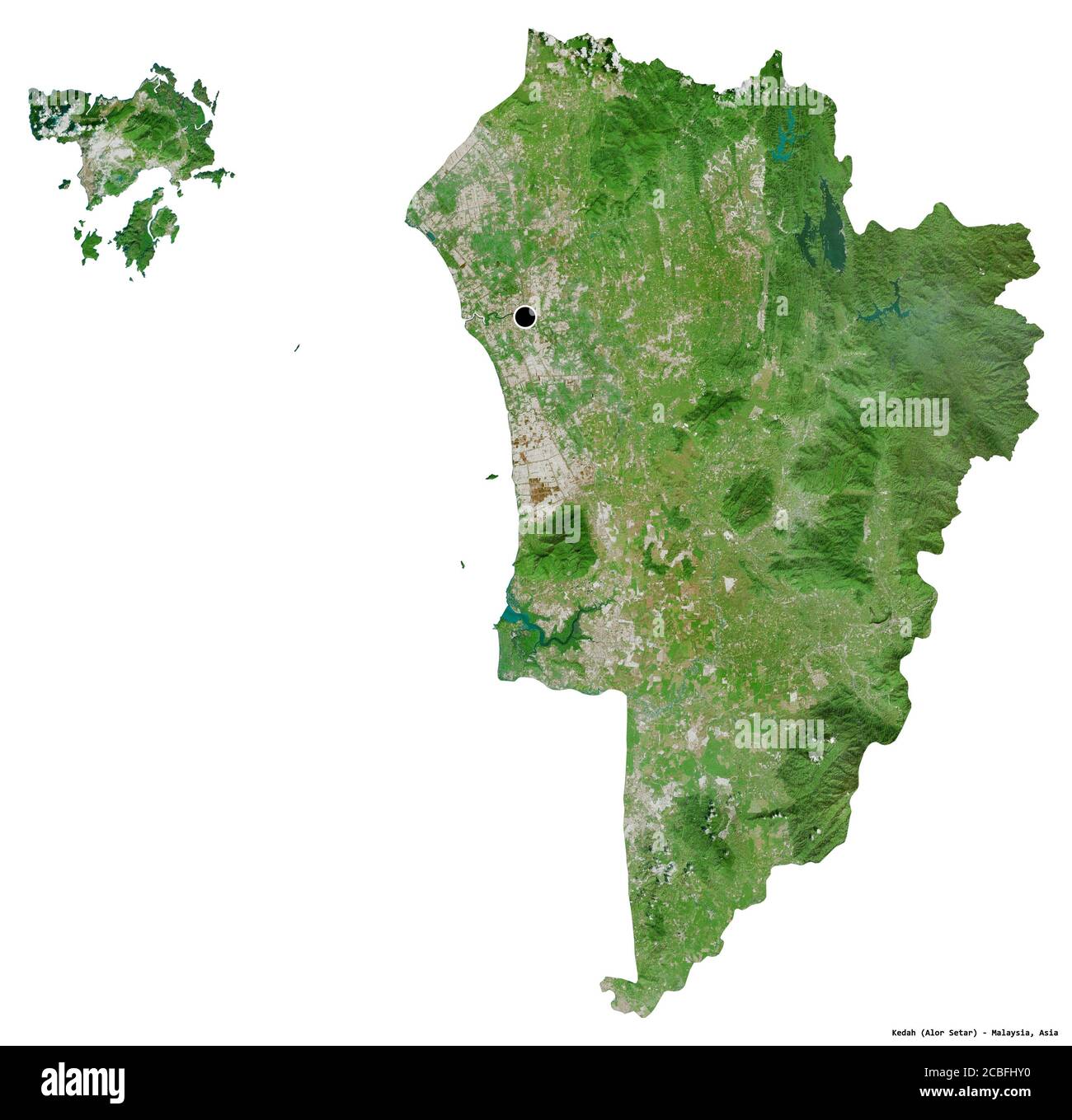 Map Of Kedah State Shape Of Kedah, State Of Malaysia, With Its Capital Isolated On A Solid  Color Background. Colored Elevation Map. 3D Rendering Stock Photo - Alamy