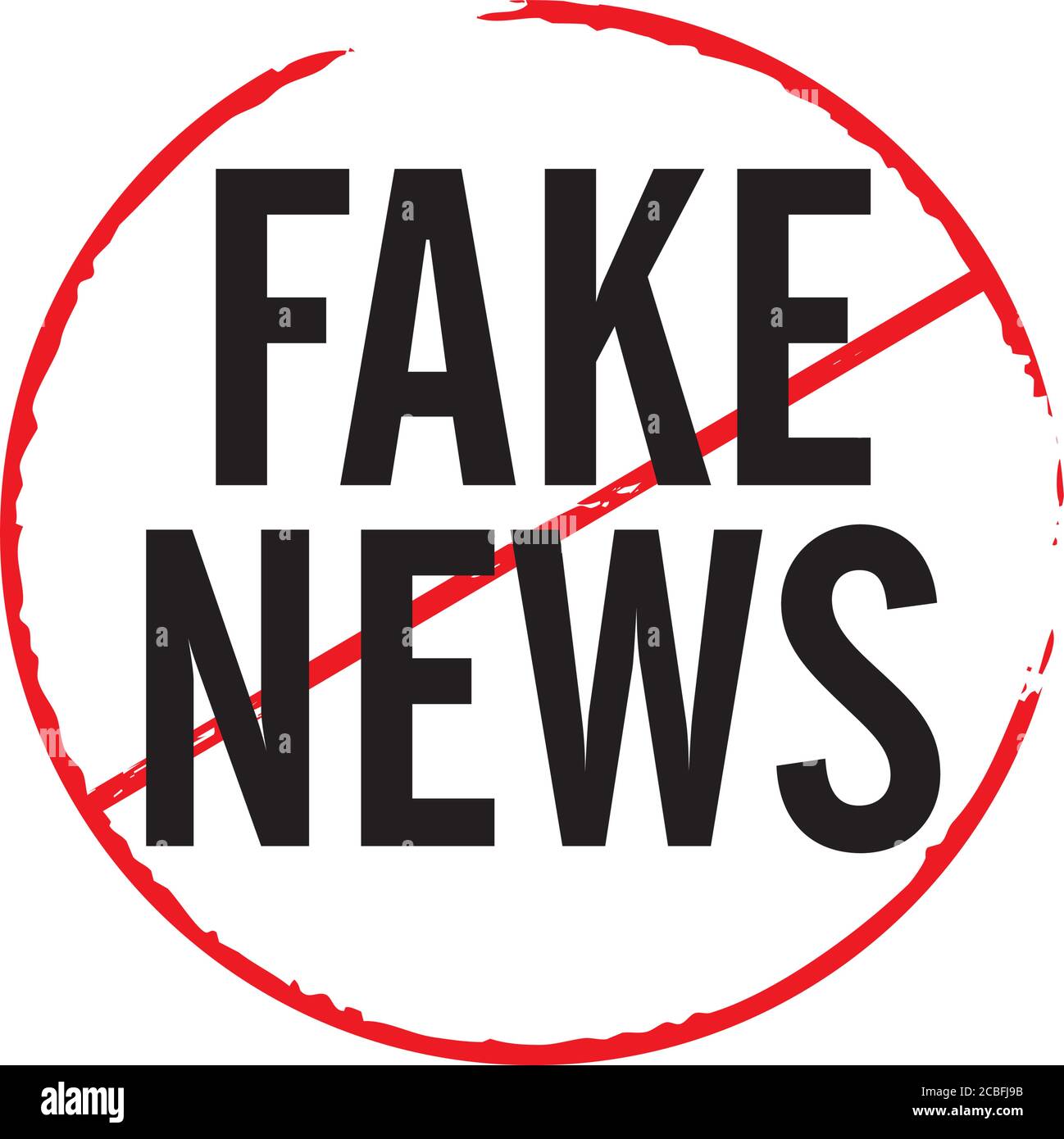 Red rubber stamp and text Fake News. Vector Illustration and banner. Stock Vector
