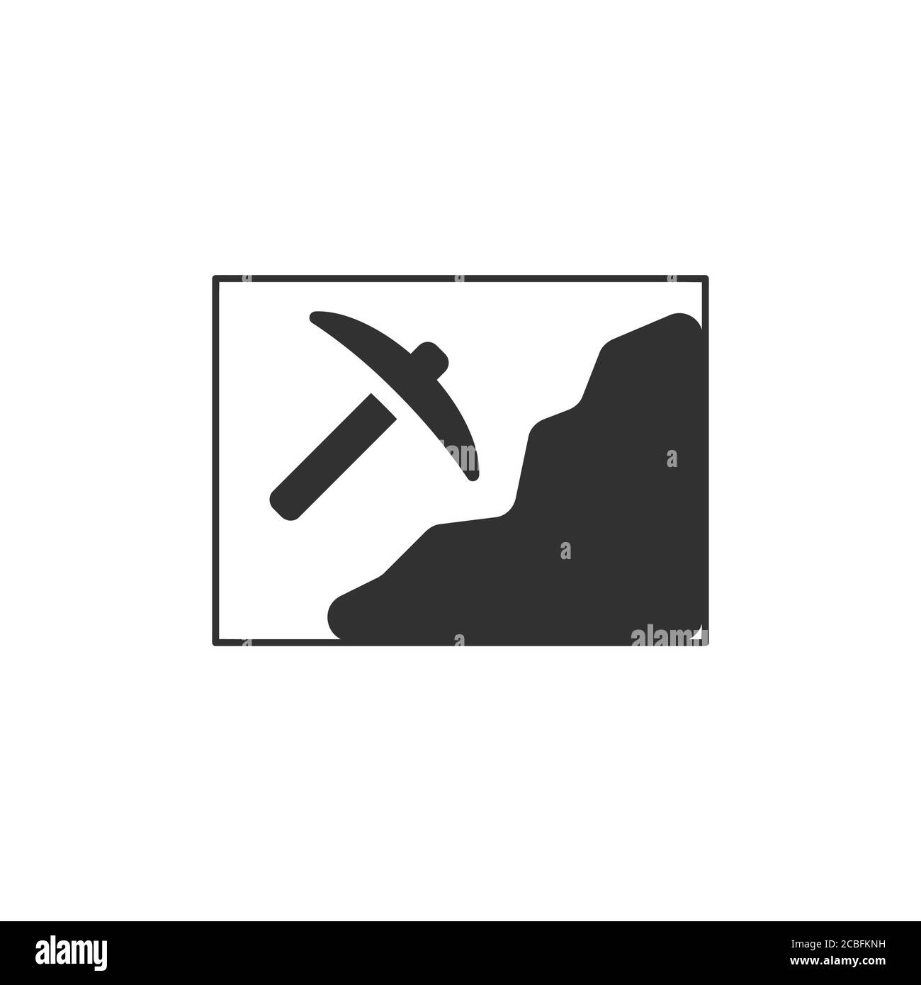 Pickaxe icon. Black icon isolated on white background. Pick axe