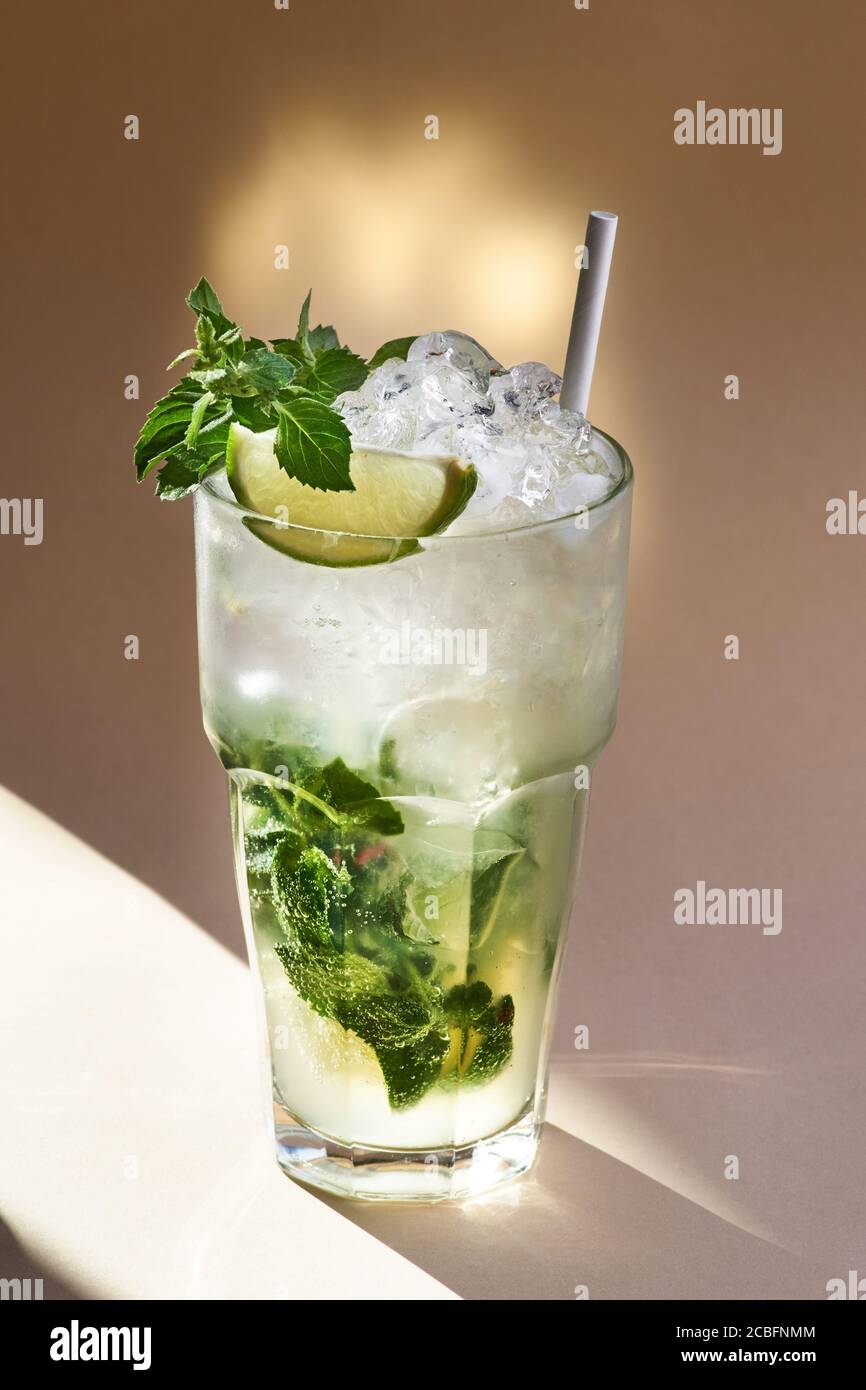 Rum Mojito Cocktail In Sunlight In Selective Focus Stock Photo Alamy