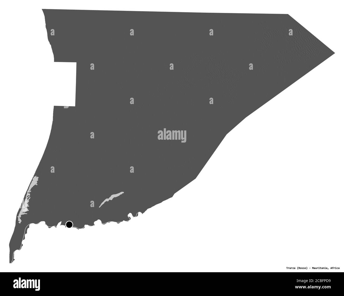 Trarza Shape of Trarza, region of Mauritania, with its capital isolated on ...