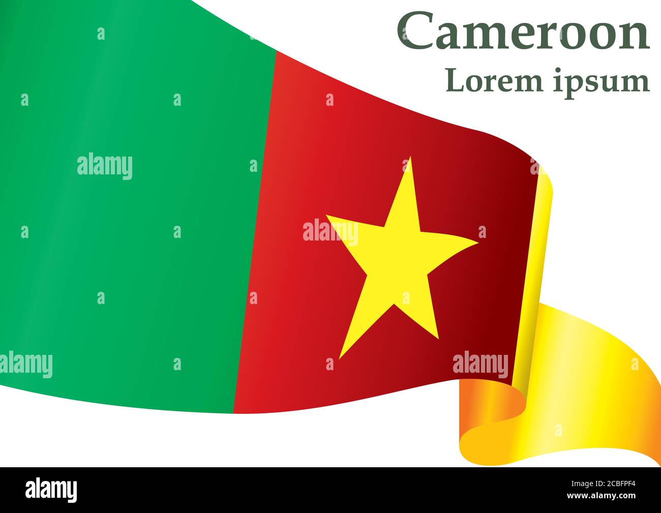 Flag of Cameroon, Republic of Cameroon. Template for award design, an official document with the flag of Cameroon. Stock Vector