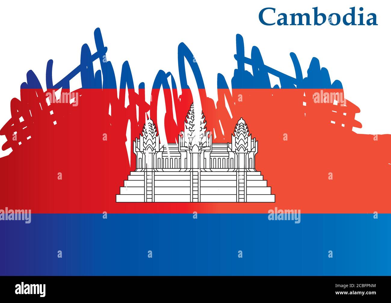 Flag of Cambodia, Kingdom of Cambodia. Southeast Asia. Template for ...