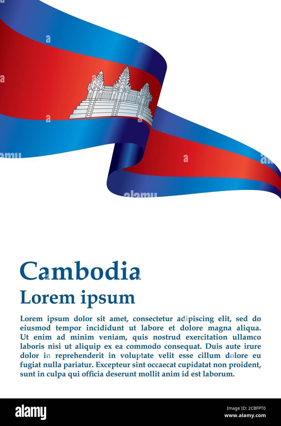 Flag of Cambodia, Kingdom of Cambodia. Southeast Asia. Template for ...