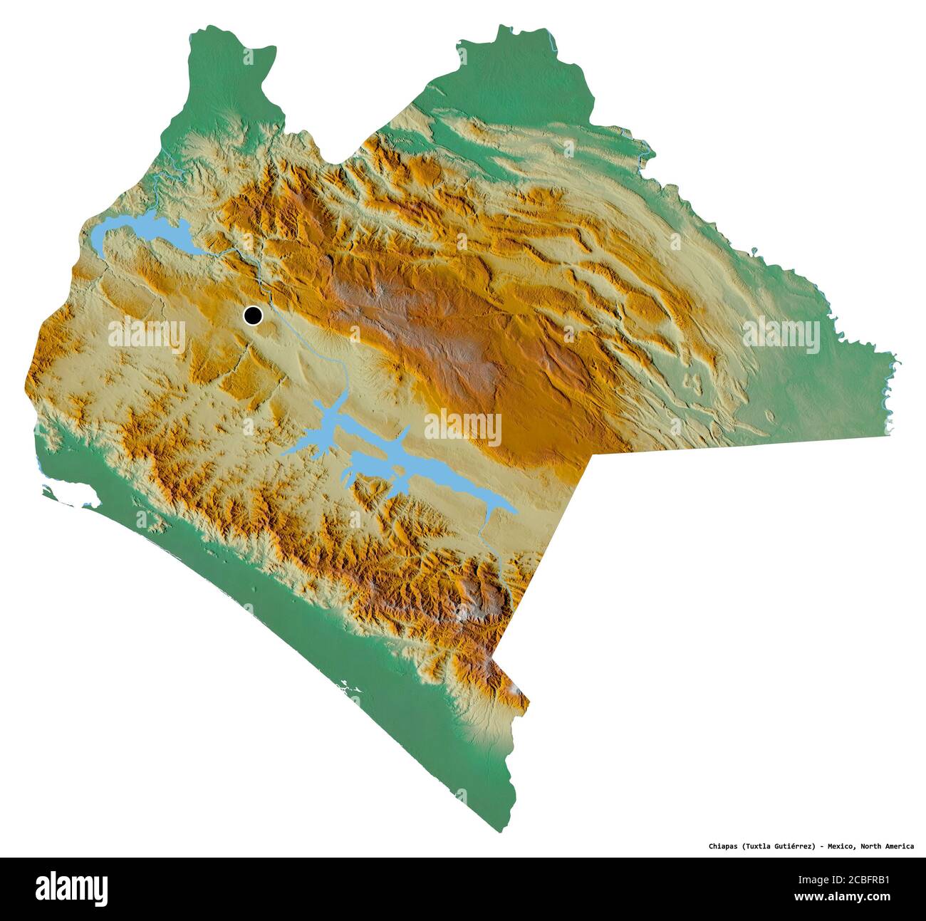 Map Of Chiapas State Mexico Shape Of Chiapas, State Of Mexico, With Its Capital Isolated On White  Background. Topographic Relief Map. 3D Rendering Stock Photo - Alamy