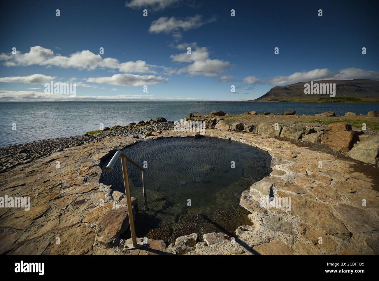 Krosslaug Geothermal Hot Pot, Westfjords Iceland Stock Photo Alamy