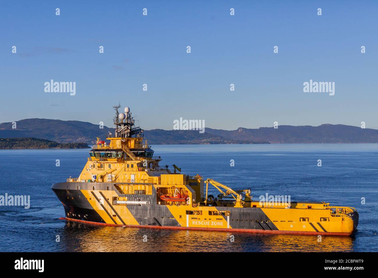 OELEN NORWAY - 2014 OCTOBER 16. Brage Viking is an Anchor Handling vessels taken at Ølen in Norway Stock Photo