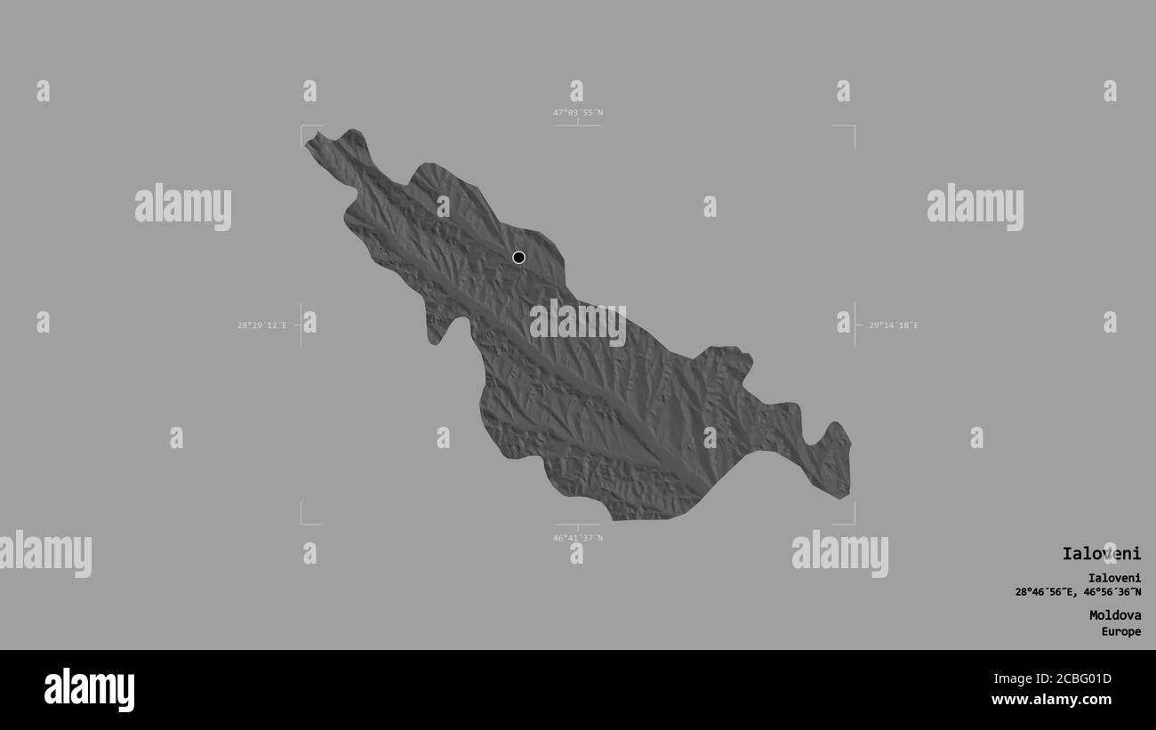 Area of Ialoveni, district of Moldova, isolated on a solid background