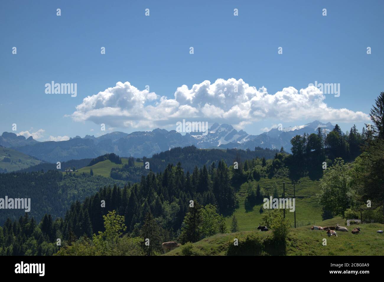 Mountain panorama in Appenzell in Switzerland Stock Photo - Alamy