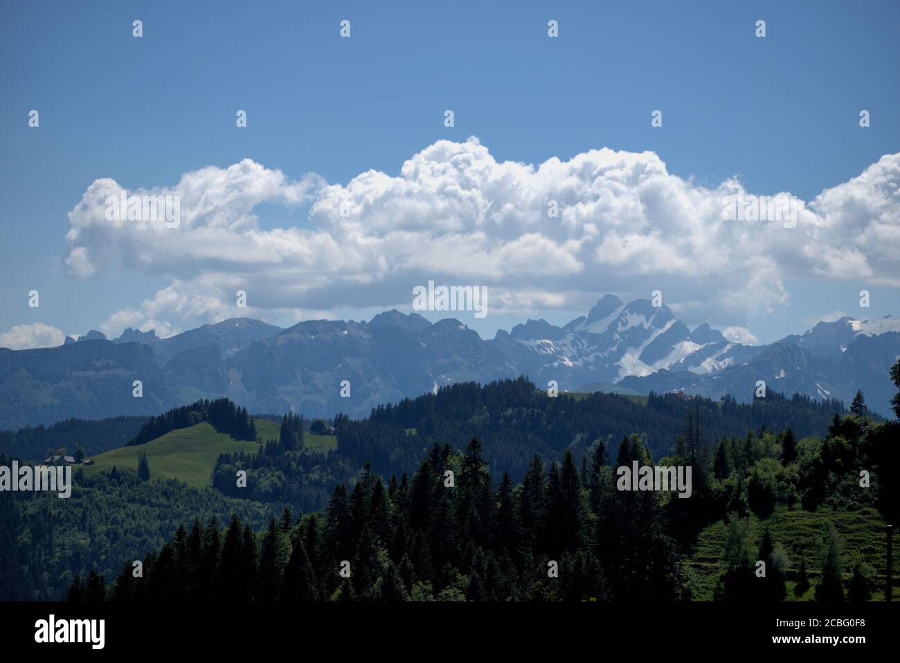 Mountain panorama in Appenzell in Switzerland Stock Photo - Alamy