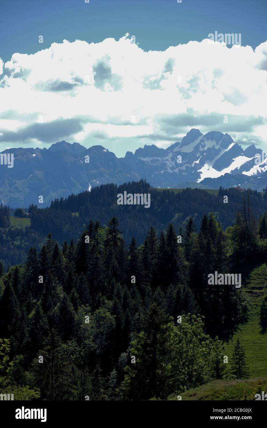 Mountain panorama in Appenzell in Switzerland Stock Photo - Alamy