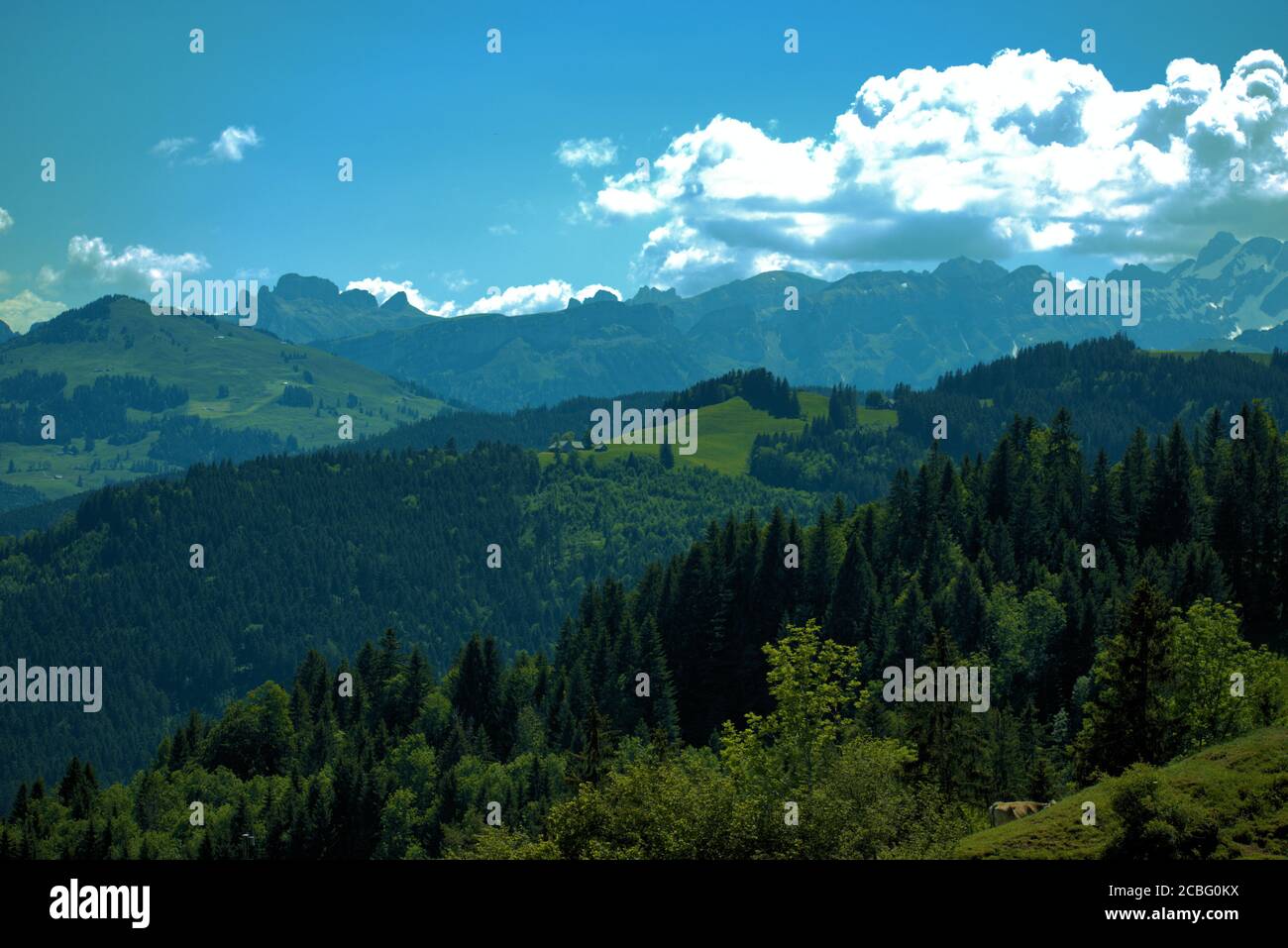 Mountain panorama in Appenzell in Switzerland Stock Photo - Alamy
