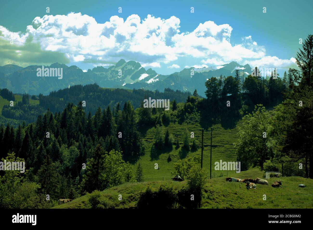Mountain panorama in Appenzell in Switzerland Stock Photo - Alamy