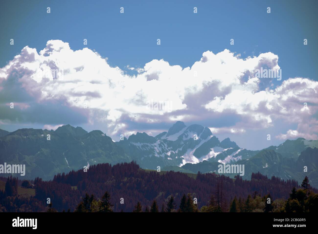 Mountain panorama in Appenzell in Switzerland Stock Photo - Alamy