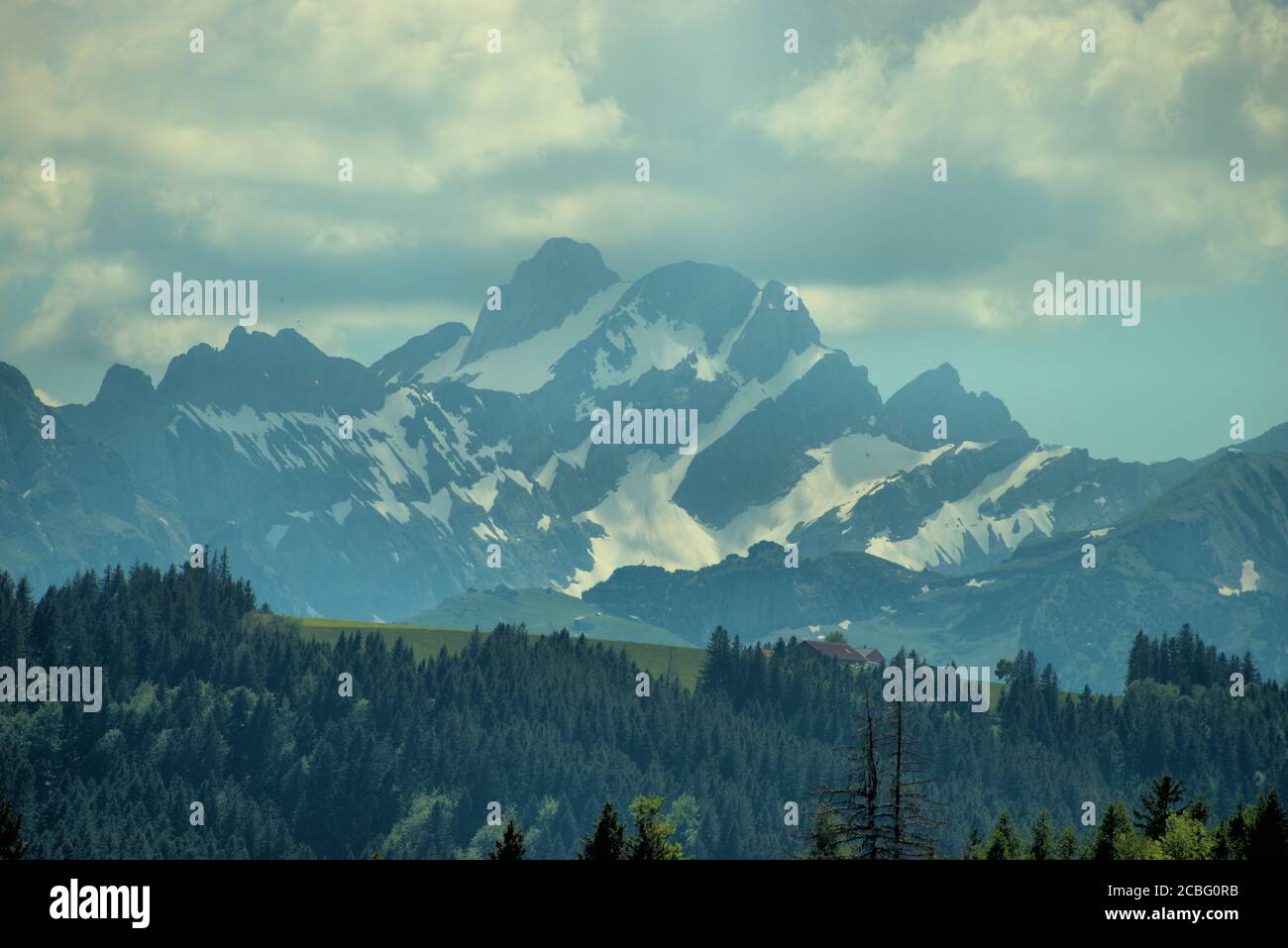 Mountain panorama in Appenzell in Switzerland Stock Photo - Alamy