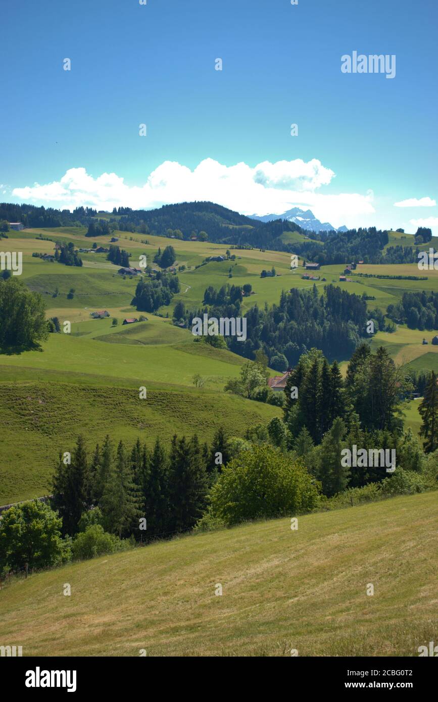 Mountain panorama in Appenzell in Switzerland Stock Photo - Alamy