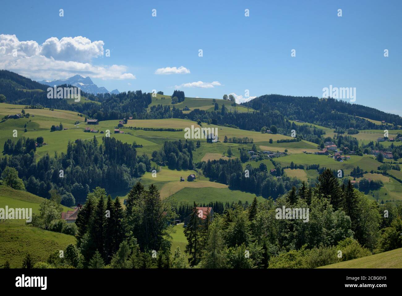 Mountain panorama in Appenzell in Switzerland Stock Photo - Alamy
