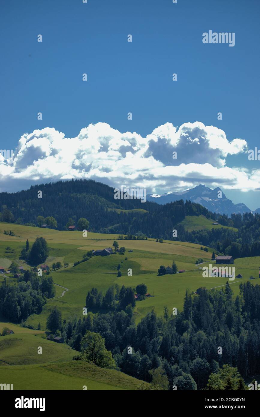 Mountain panorama in Appenzell in Switzerland Stock Photo - Alamy
