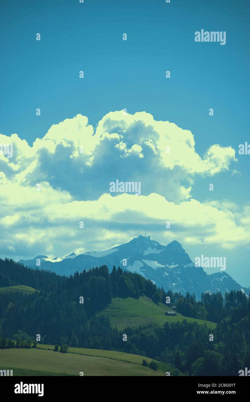 Mountain panorama in Appenzell in Switzerland Stock Photo - Alamy