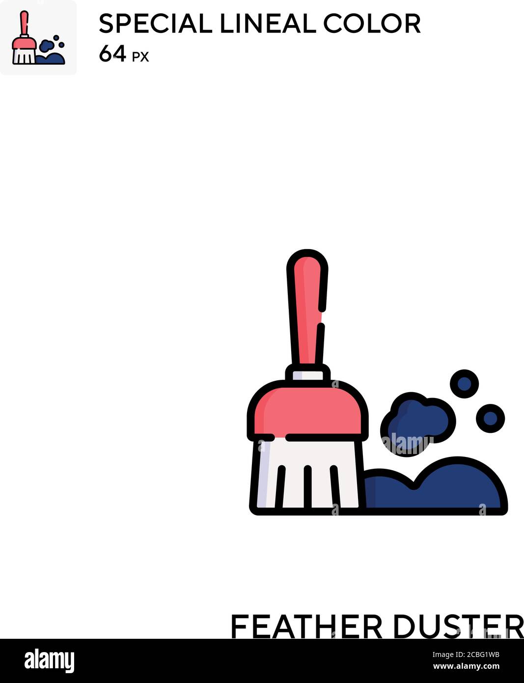 Feather duster Simple vector icon. Feather duster icons for your business project Stock Vector