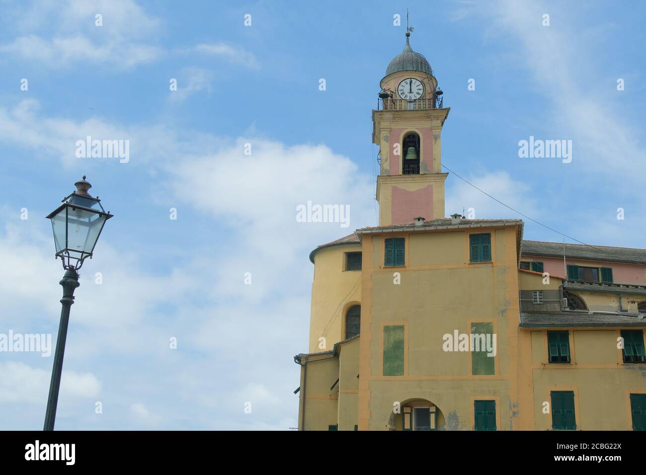 Church of Santa Maria Assunta in Camogli. Stock Photo