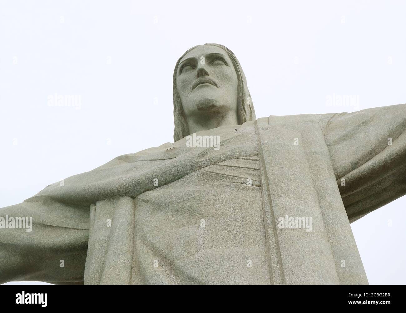 The Statue of Christ the Redeemer, One of the New 7 Wonders of the World Located on Corcovado Mountain in Rio de Janeiro of Brazil Stock Photo