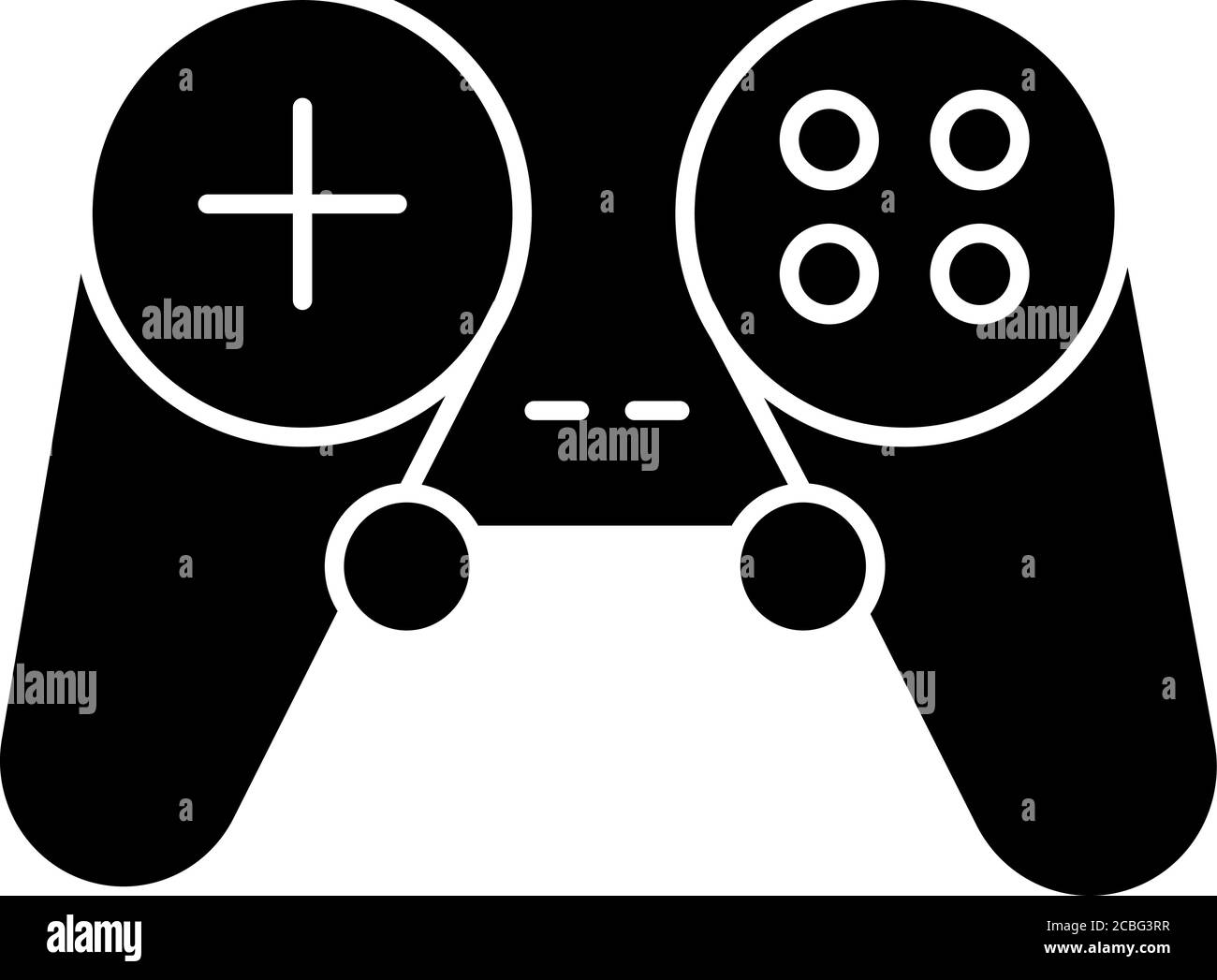Gamepad black glyph icon Stock Vector