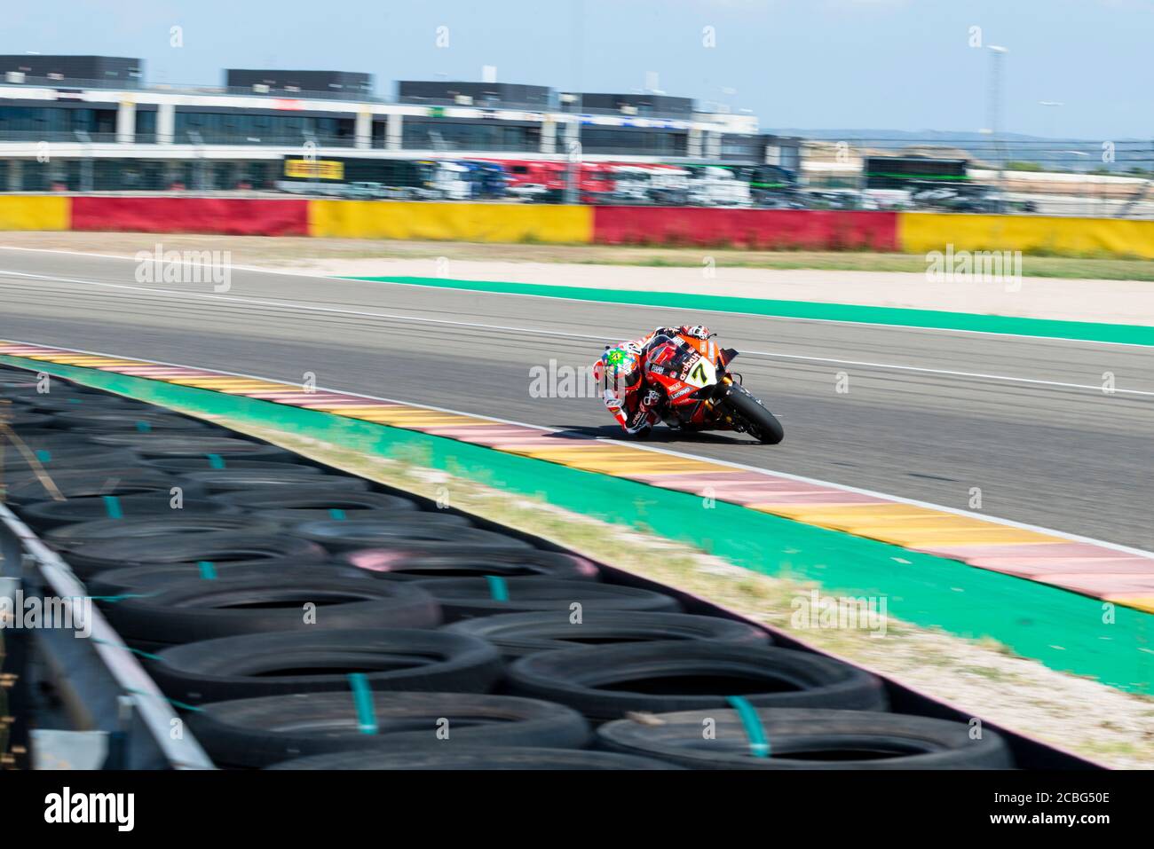 Aragon Alcaniz Spain 13th August 2020 Ciudad Del Motor De Aragon Alcaniz Spain World Superbike Aragon World Super Bike Test Chaz Davies Of The Aruba It Racing Team Rides The Ducati Panigale V4