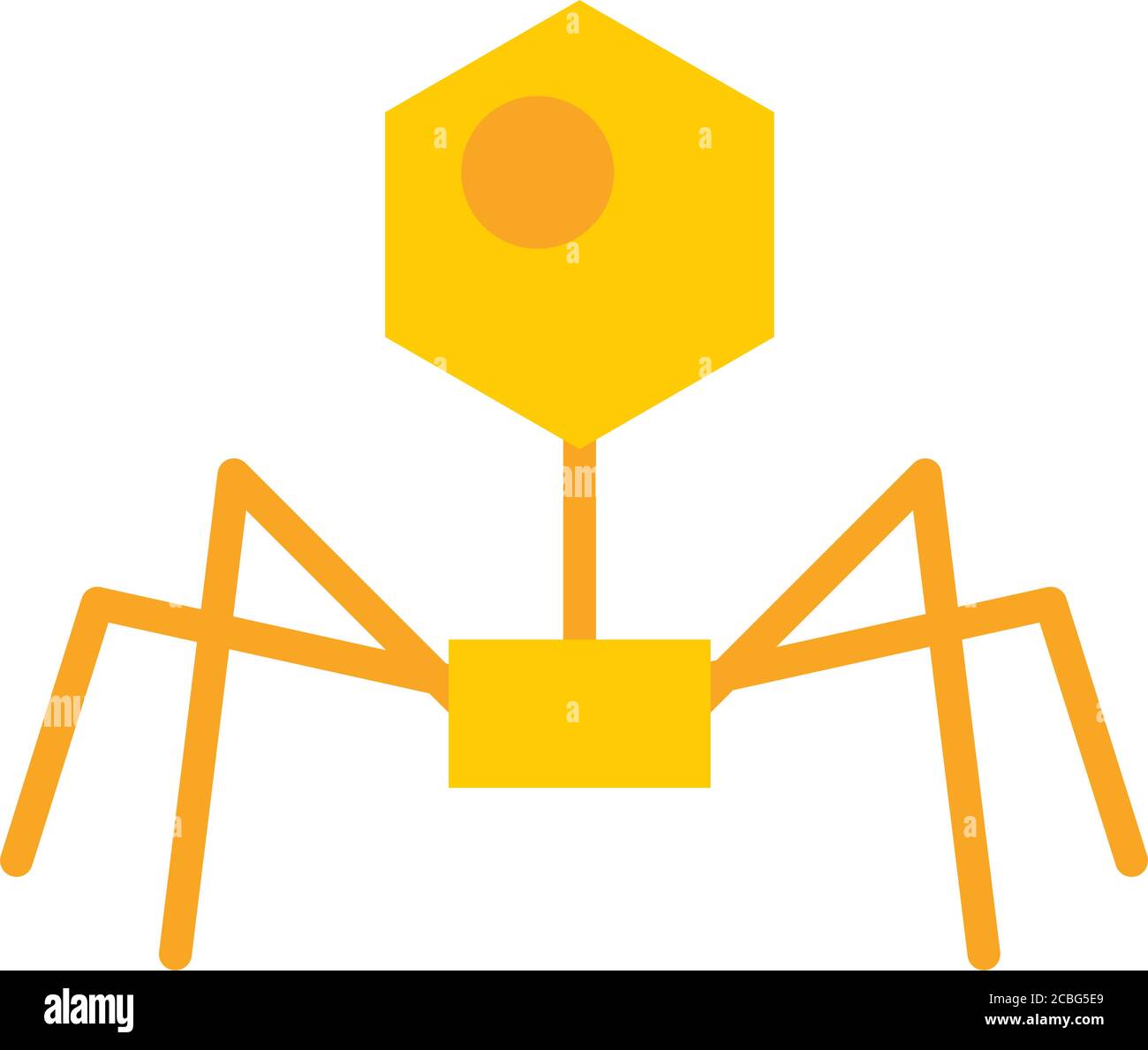 bacteriophage shape icon over white background, flat style, vector illustration Stock Vector