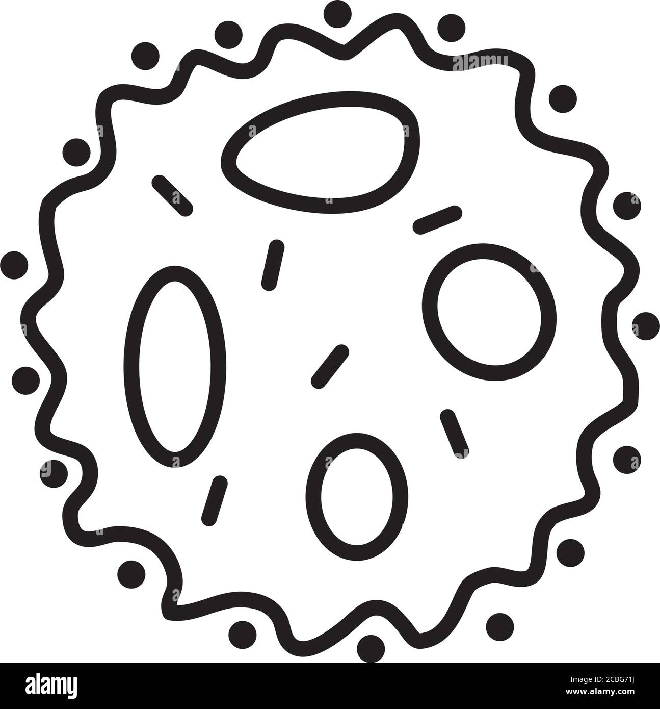 hepatovirus bacteria icon over white background, line style, vector illustration Stock Vector