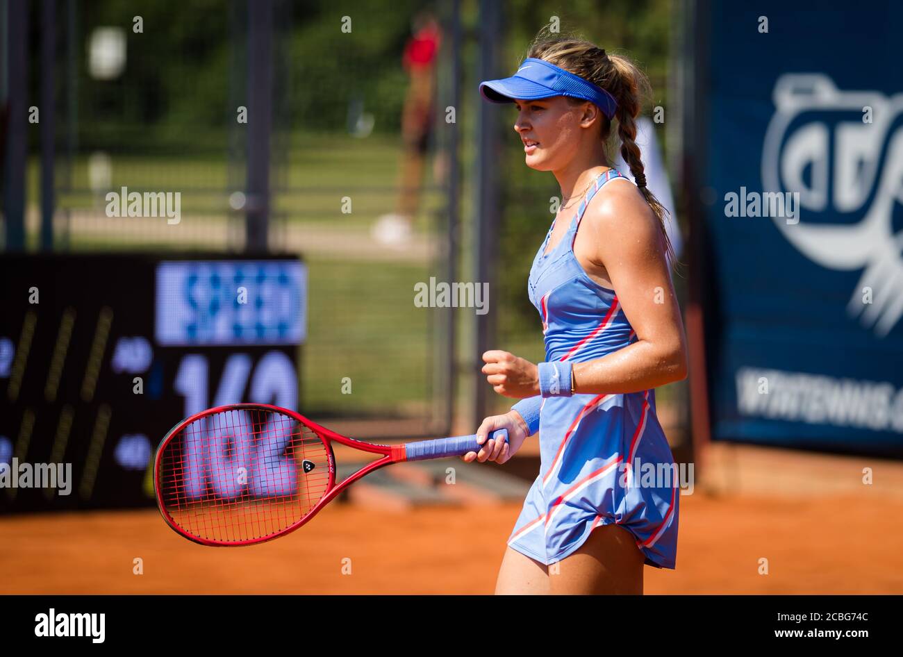 Eugenie Bouchard of Canada in action during the second round at the 2020  Prague Open WTA International tennis tournament Stock Photo - Alamy
