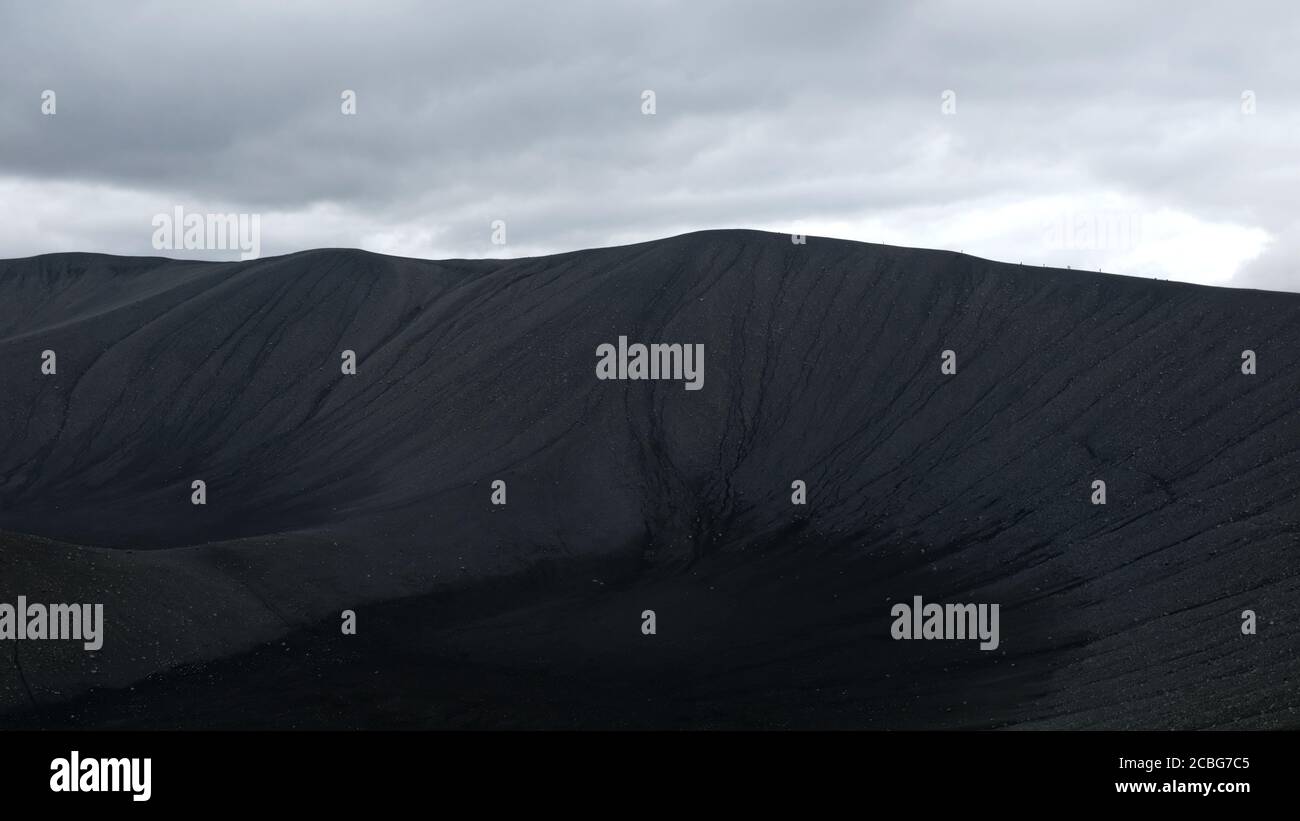 Hverfjall tuff ring volcano in northern Iceland Stock Photo