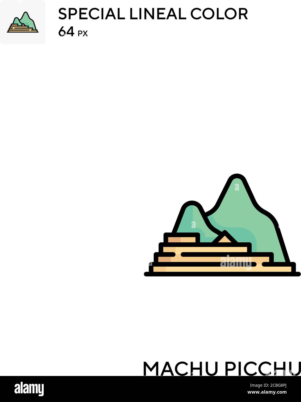 Machu picchu Simple vector icon. Machu picchu icons for your business project Stock Vector