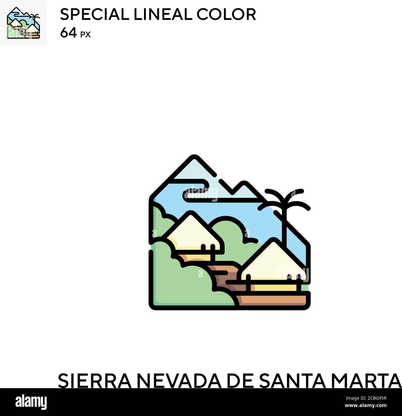 Sierra nevada de santa marta Simple vector icon. Sierra nevada de santa