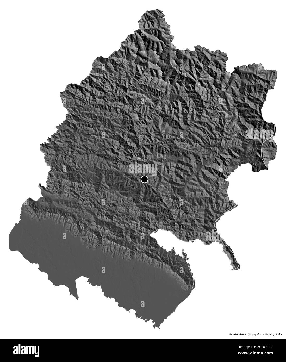 Far Western Nepal Map Shape Of Far-Western, Development Region Of Nepal, With Its Capital  Isolated On White Background. Bilevel Elevation Map. 3D Rendering Stock  Photo - Alamy