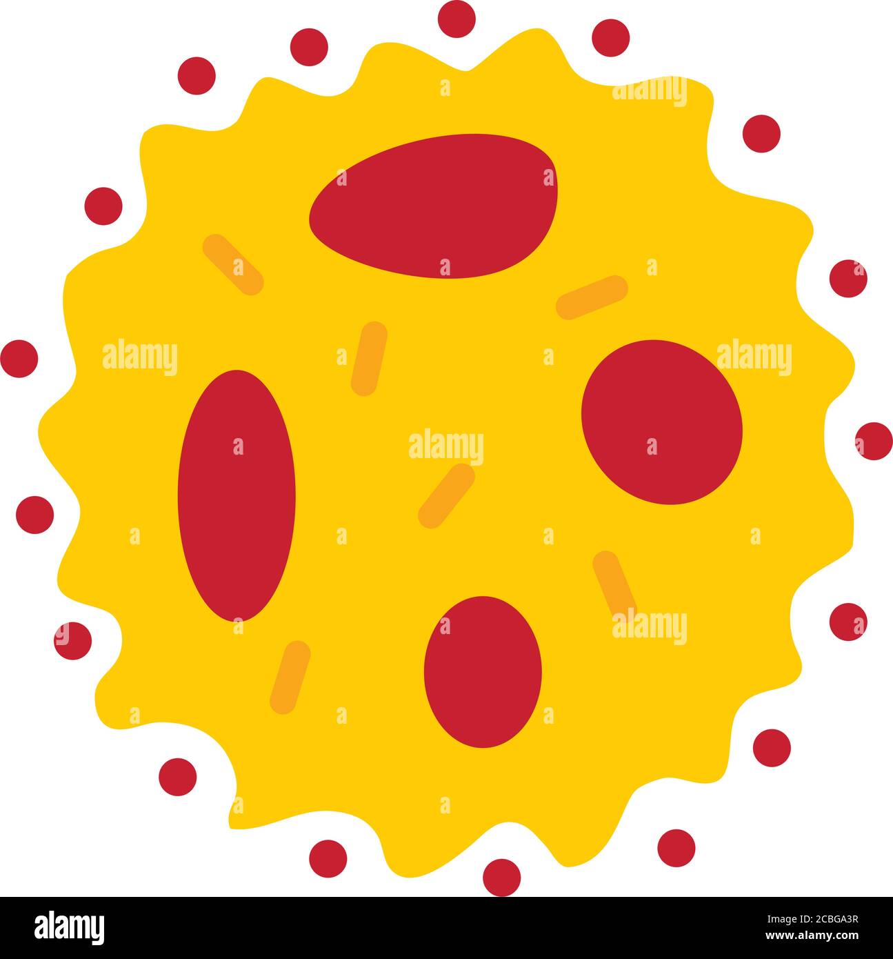 hepatovirus bacteria icon over white background, flat style, vector illustration Stock Vector