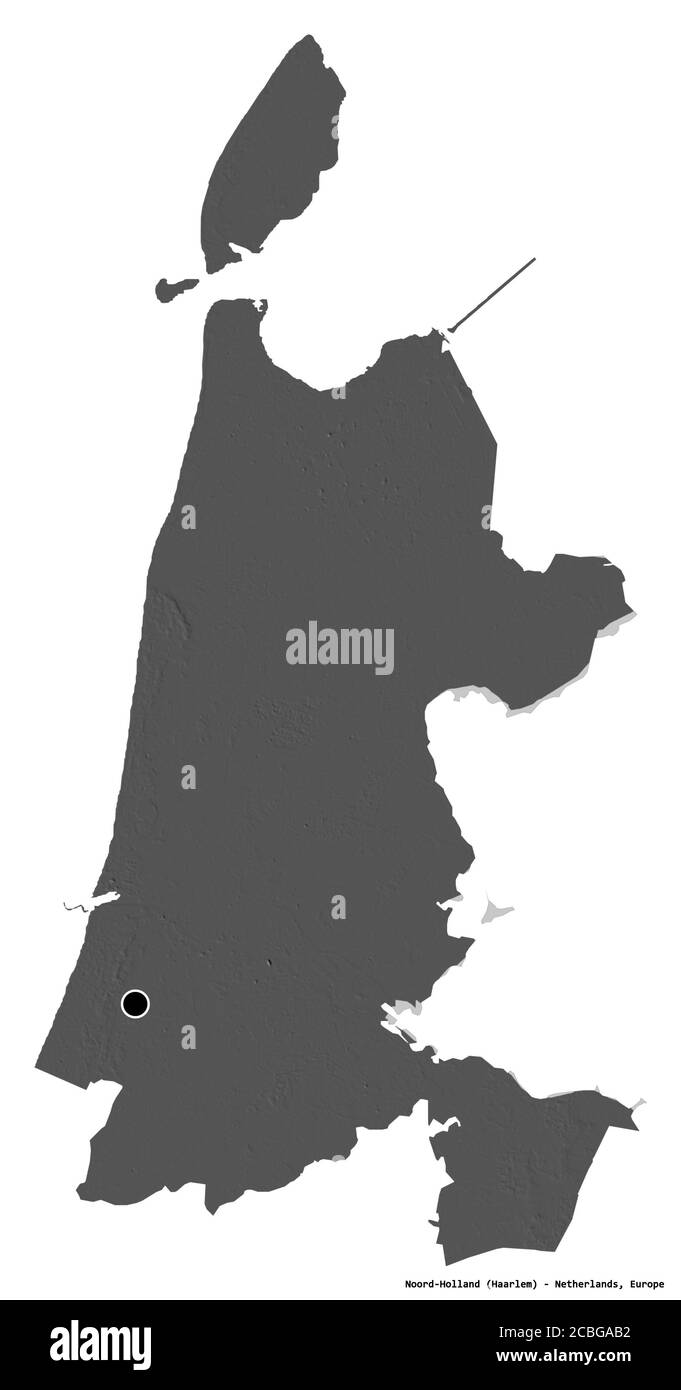 Shape of Noord-Holland, province of Netherlands, with its capital ...