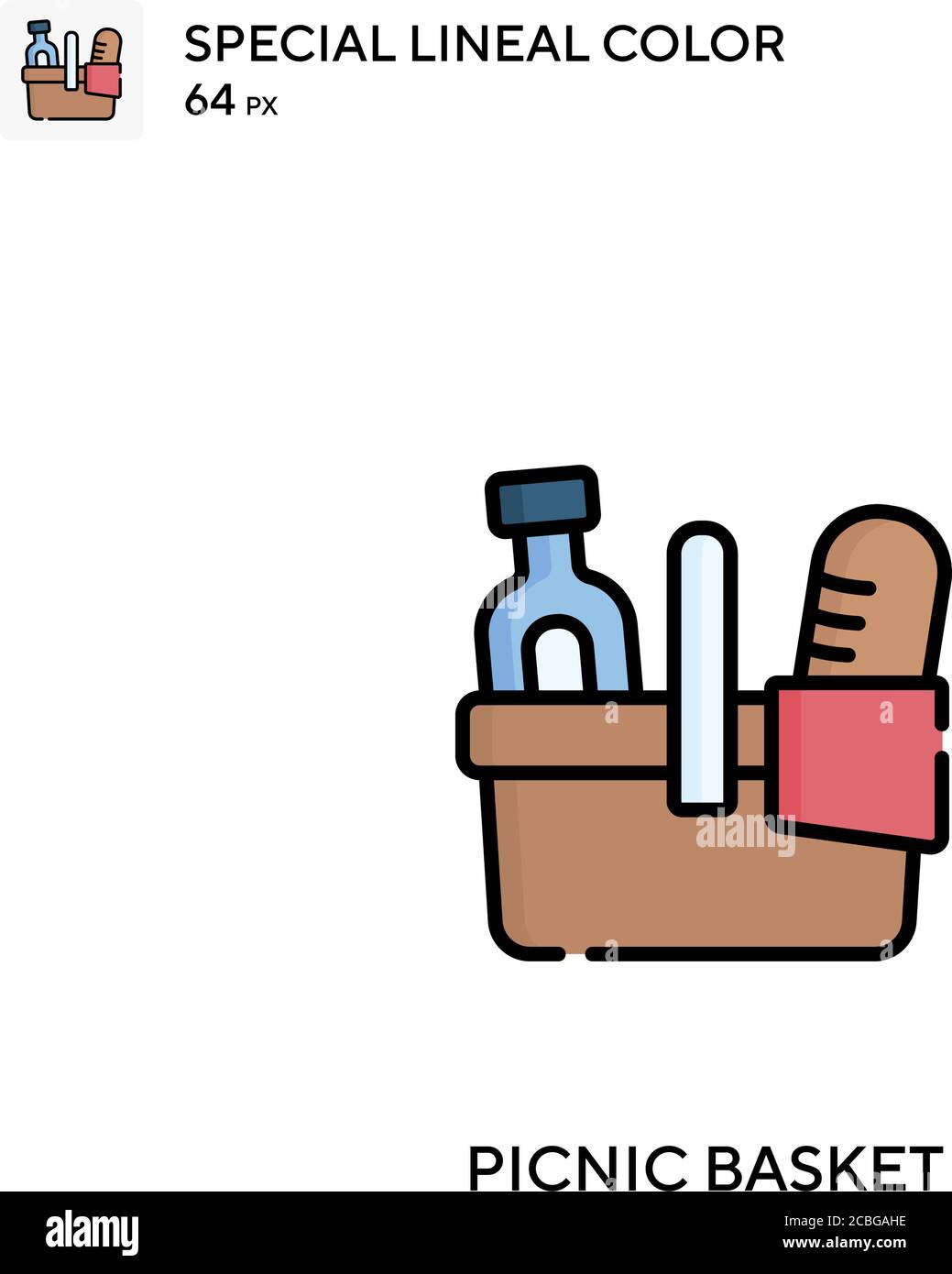 Picnic basket Simple vector icon. Picnic basket icons for your business