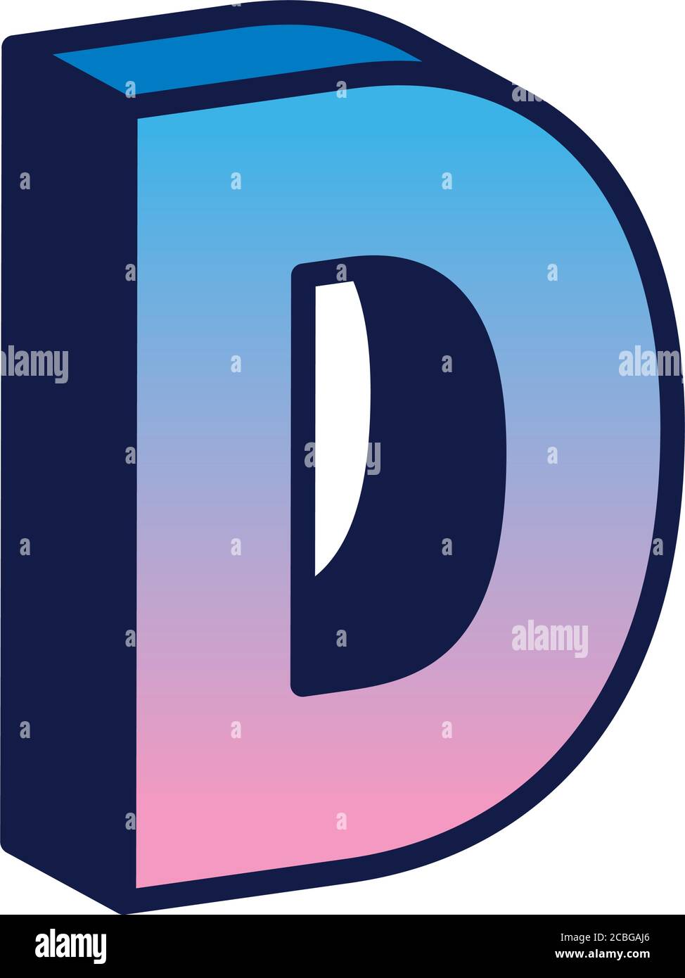 3d D Letter Design Lettering Typography Retro And Comic Theme Vector