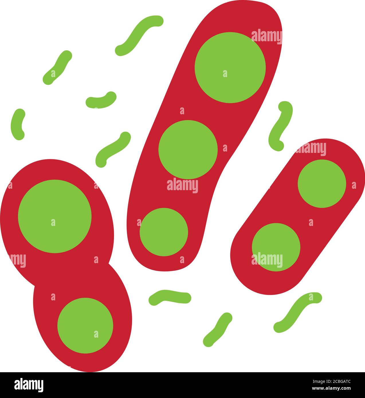 virus and bacterias icon over white background, flat style, vector ...