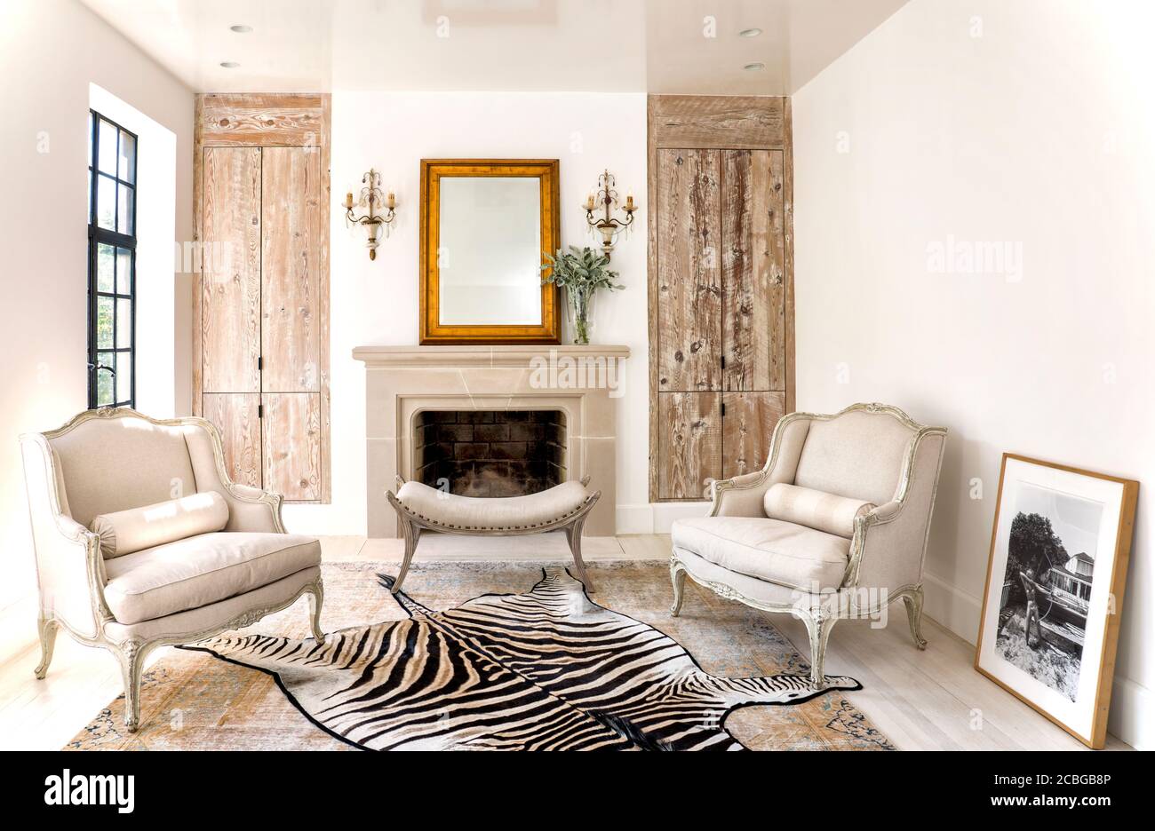 Neutral colored sitting room Stock Photo