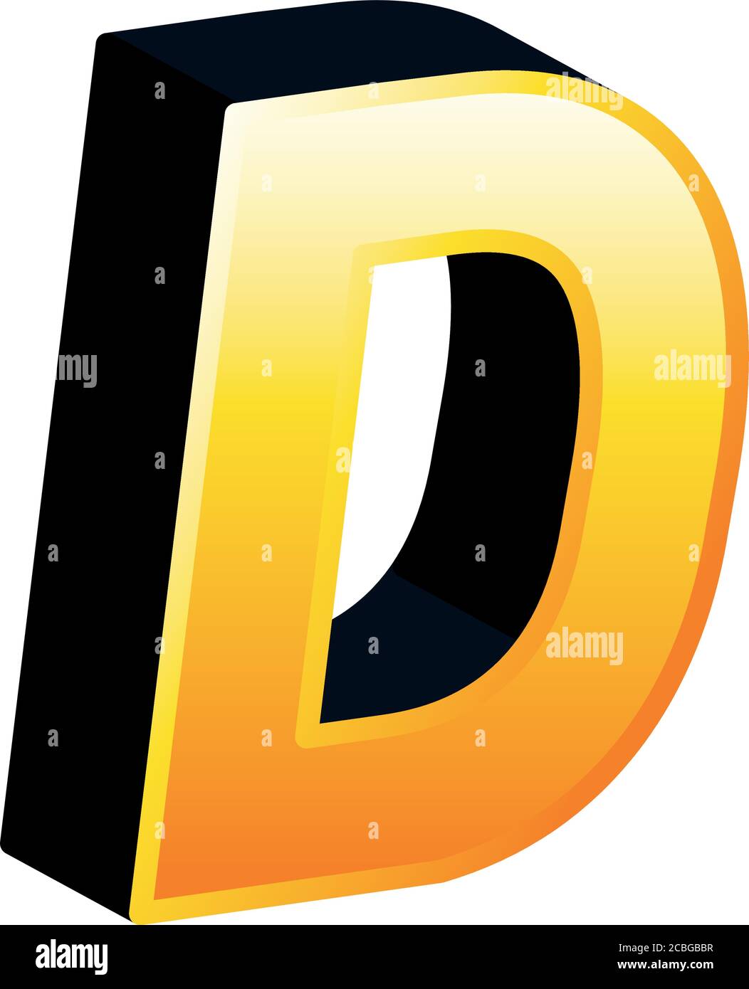 3d D Letter Design Lettering Typography Retro And Comic Theme Vector
