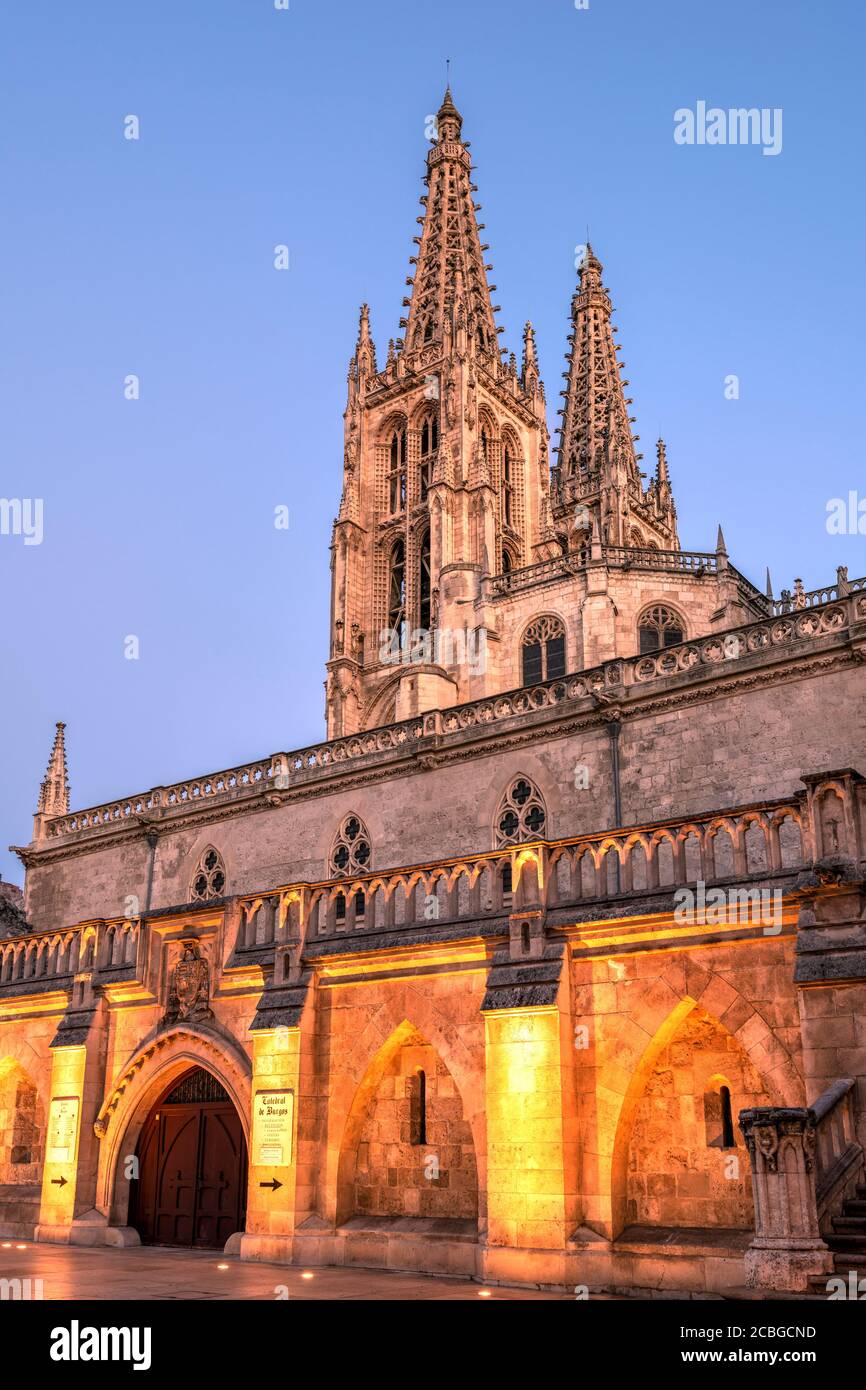 Cathedral of Saint Mary of Burgos, Burgos, Castile and Leon, Spain Stock Photo