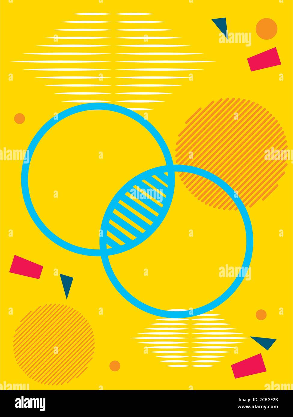 yellow abstract background with circular shapes over white background ...