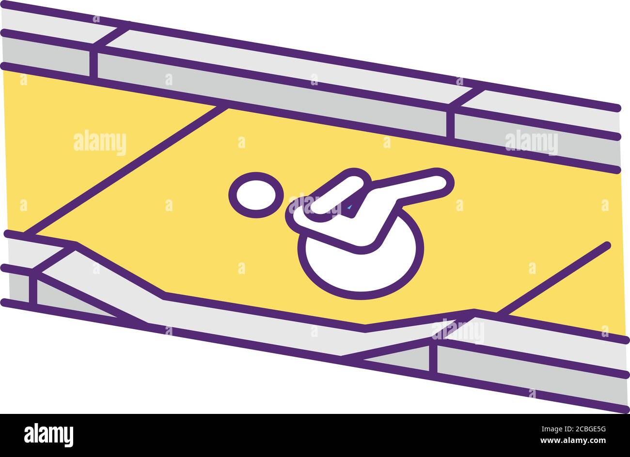Dropped kerb RGB color icon Stock Vector