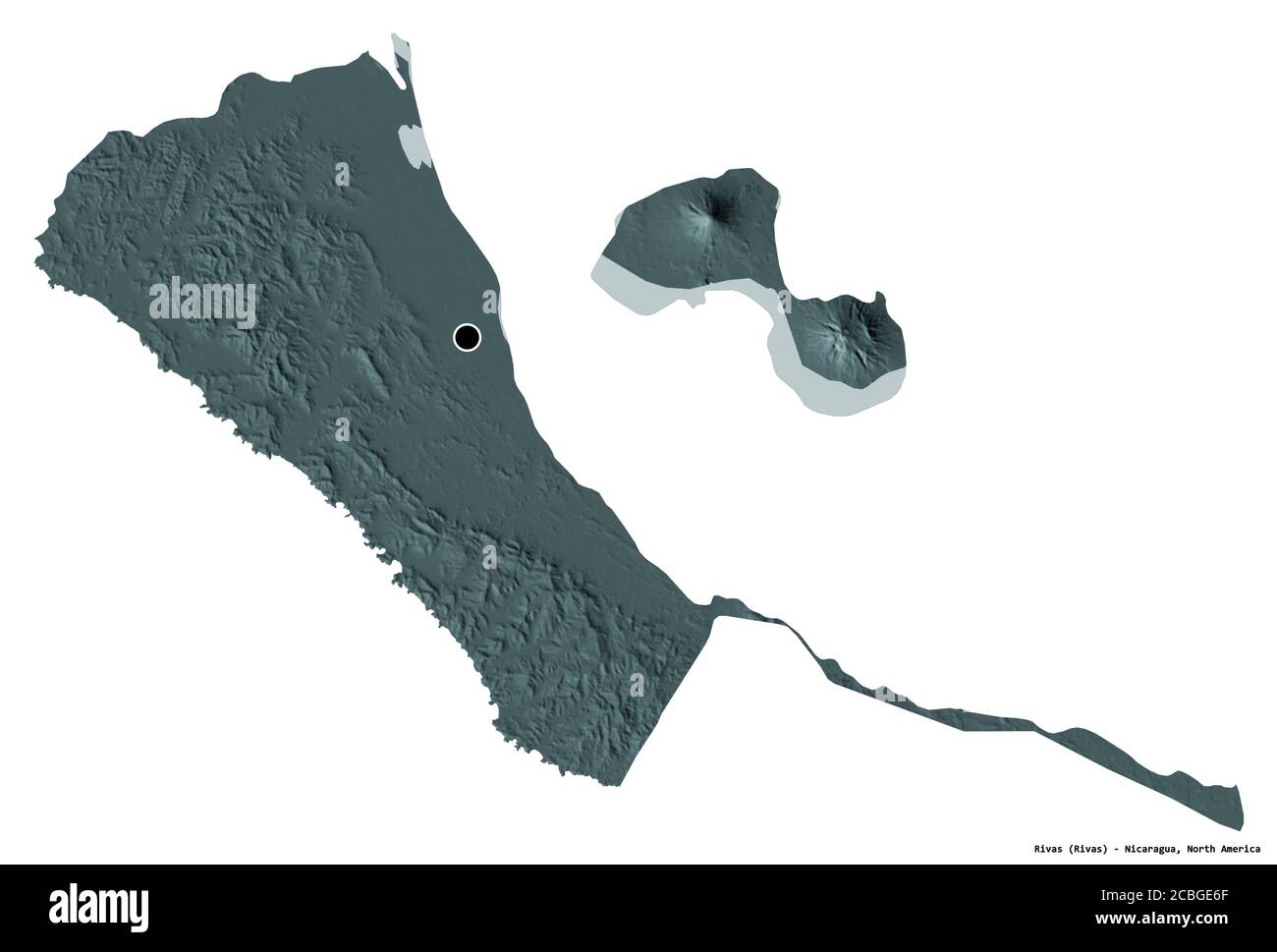 Mapa De Rivas Shape of Rivas, department of Nicaragua, with its capital isolated on ...