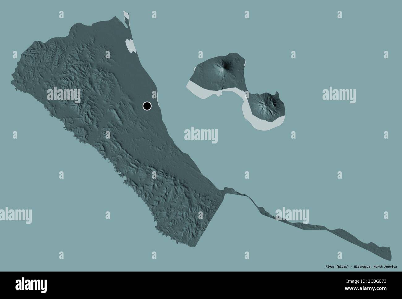 Where Is Rivas Map Shape of Rivas, department of Nicaragua, with its capital isolated on a ...