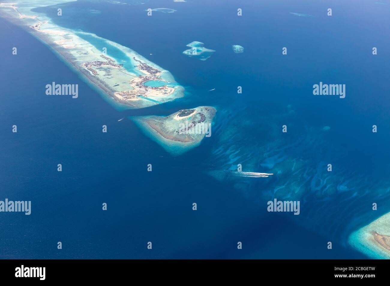 Beauty tropical island. Aerial view on tropical islands in the Indian ...