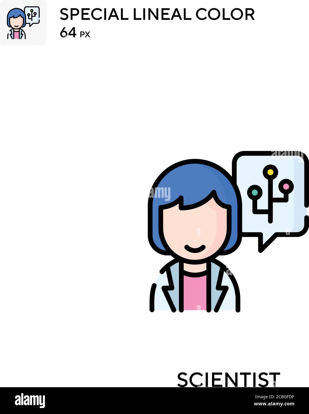 Female scientist computer microscope Stock Vector Images - Alamy